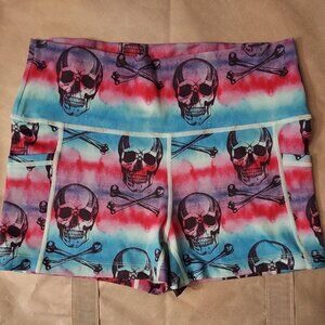 Constantly Varied Gear CVG Medium 2.5 inch shorts Tie Dye Skulls